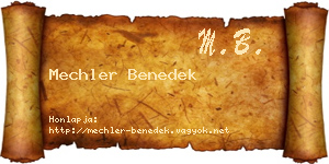 Mechler Benedek névjegykártya